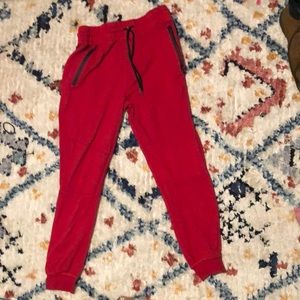 Red joggers